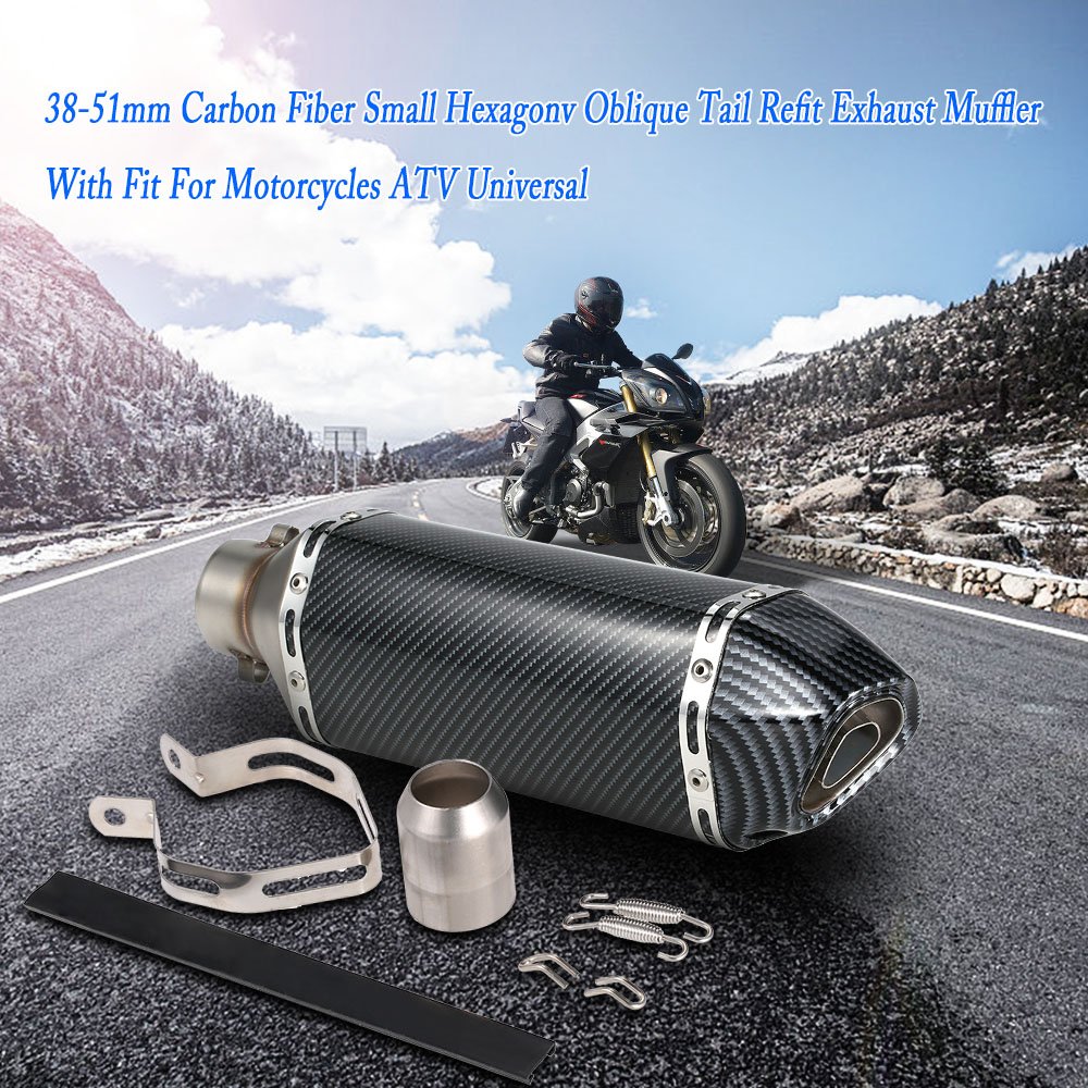 38-51mm Scarico del Silenziatore, Piccolo Hexagonv Obliquo Coda Rimuovi Silenziatore di Scarico per Moto ATV Universale