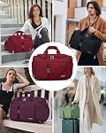 MILADA Underseat Carry On Luggage Bags for Travel Lightweight Foldable Carry On Bags for Airplanes Small Duffle Bag for Men Women TSA Approved Underseat Bag Travel Tote Bags, Burgundy