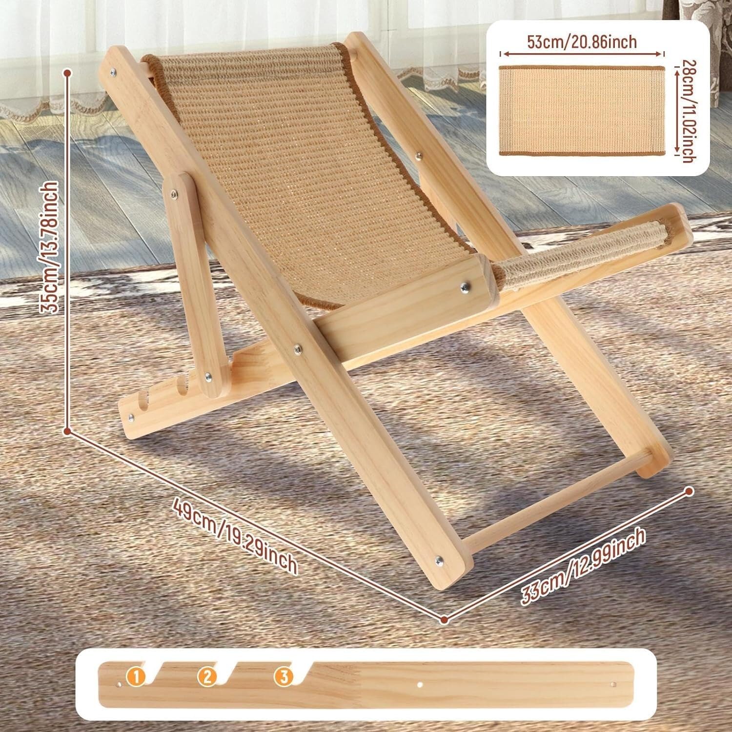 Tiragraffi, Tiragraffi for conigli, Letto amaca for gatti Poltrona for gatti portatile con tappetino in sisal Riposo Tiragraffi for gatti Letto rialzato for conigli Piccoli animali coniglietti Cani Cu