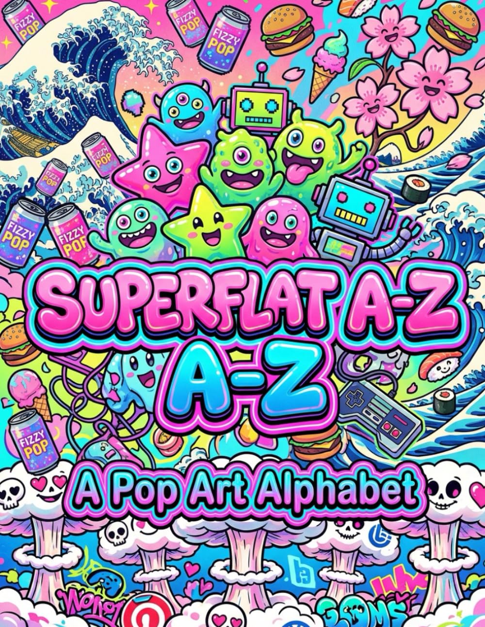 SUPERFLAT A-Z: A Pop Art Alphabet Inspired by Japanese Contemporary Art: Explore Kawaii Aesthetic, Anime Culture, and Bold Graphic Design Through 26 Vibrant Letters