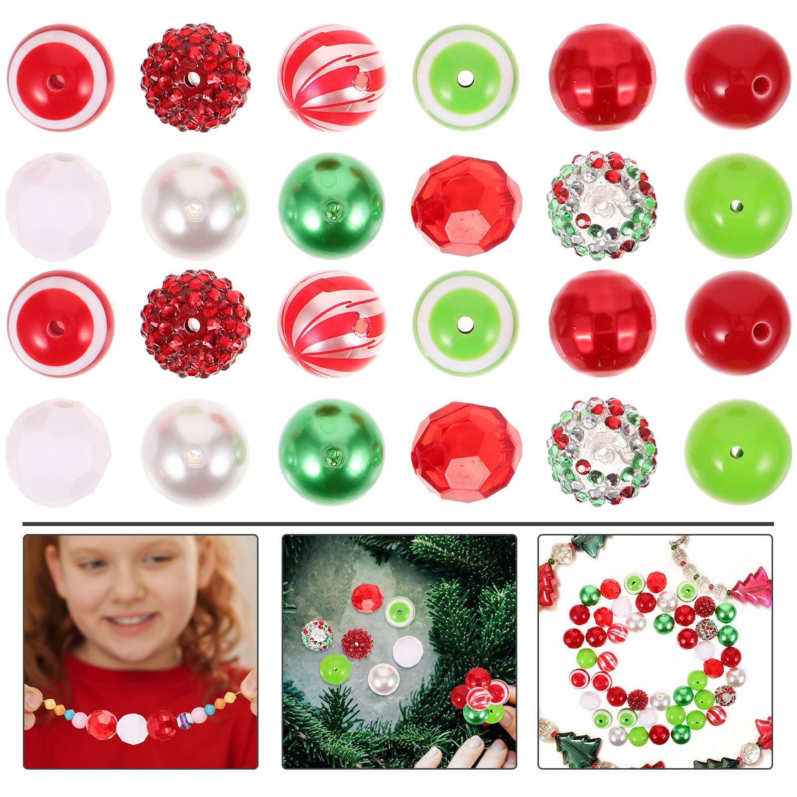 FRCOLOR 5 Paquetes Cuentas Redondas Acrílicas Mixtas para Joyería y