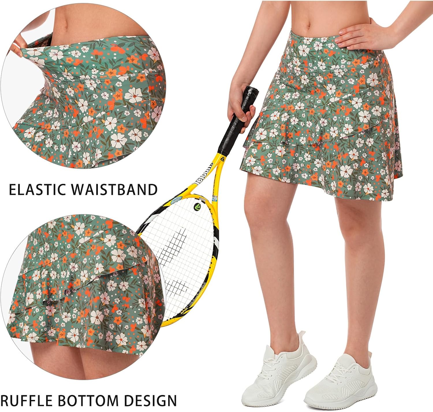 ANIVIVO Women Skorts Skirts 18" Tennis Golf Pickleball Ruffle Skorts Athletic Workout Skirt with Pockets - Image 4