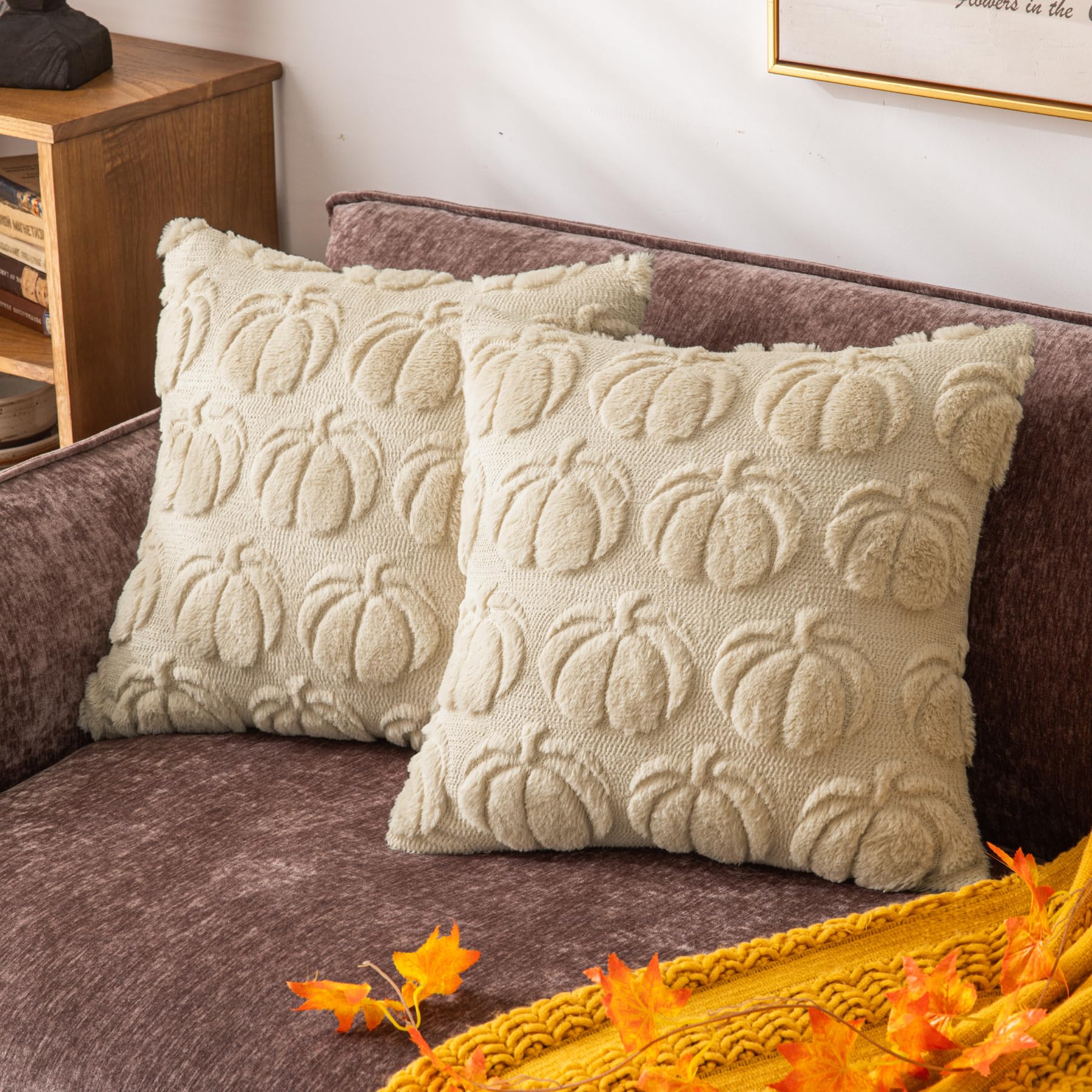 Amazon.com: COSIBONO Beige Pumpkin Fall Decorative Throw Pillow