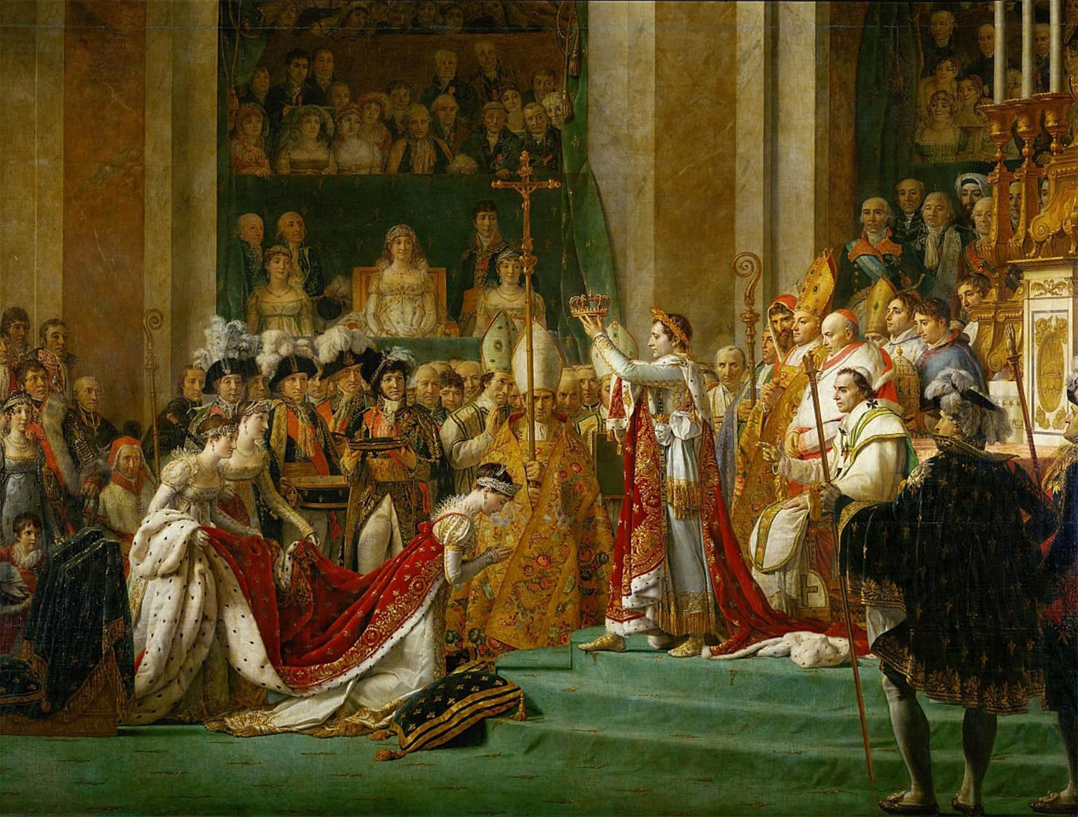 ARTXLXXBN Famous Painting Canvas Artwork Graffiti Print Consecration of the Emperor Napoleon I by Jacques Louis David Portrait Canvas Image for Home Decor 60x90cm