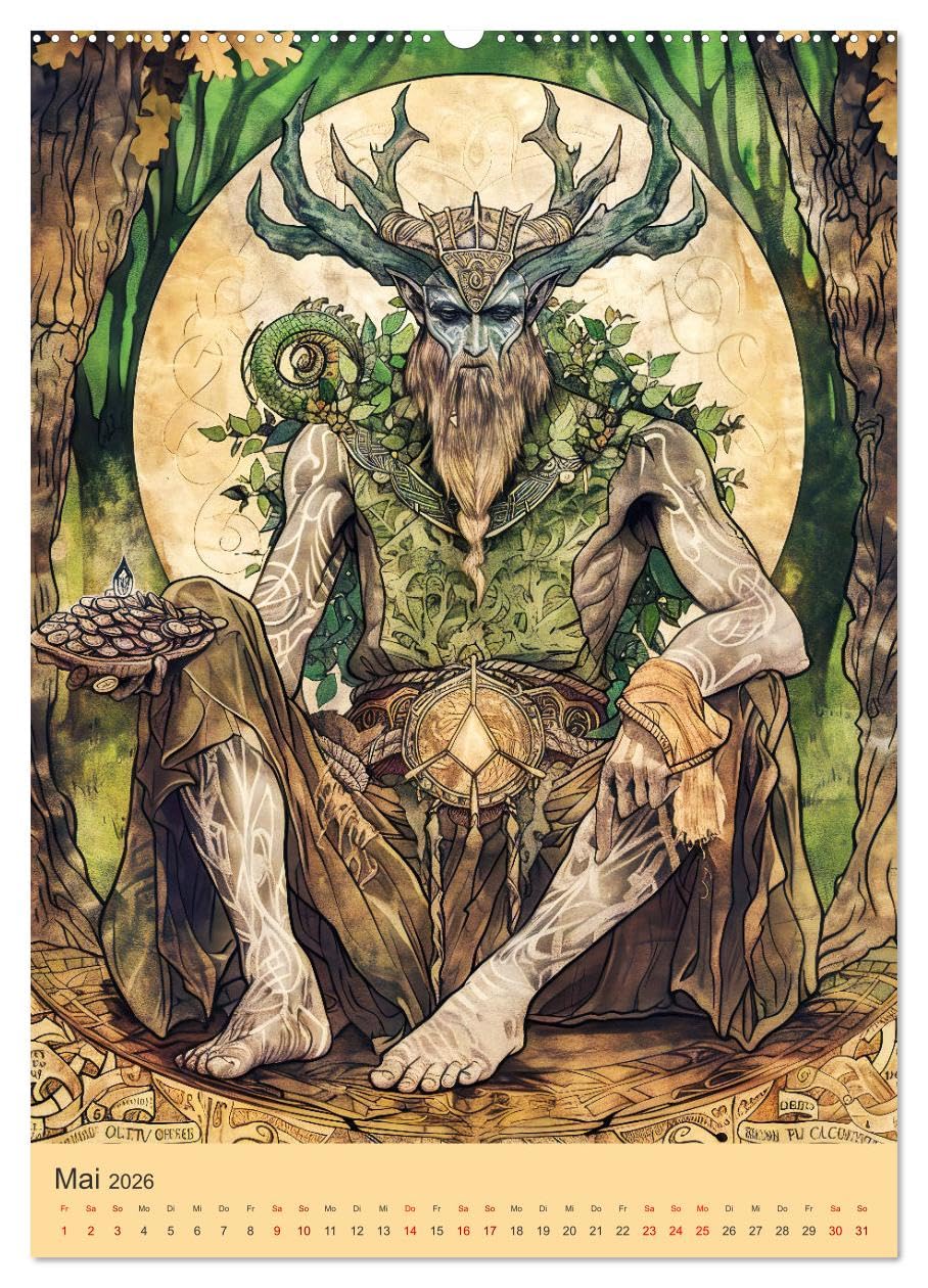 Mystik der Kelten - Faszinierende Welt keltischer Mythen und Götter (hochwertiger Premium Wandkalender 2026 DIN A2 hoch), Kunstdruck in Hochglanz: ... der keltischen Mythologie (CALVENDO Kunst)
