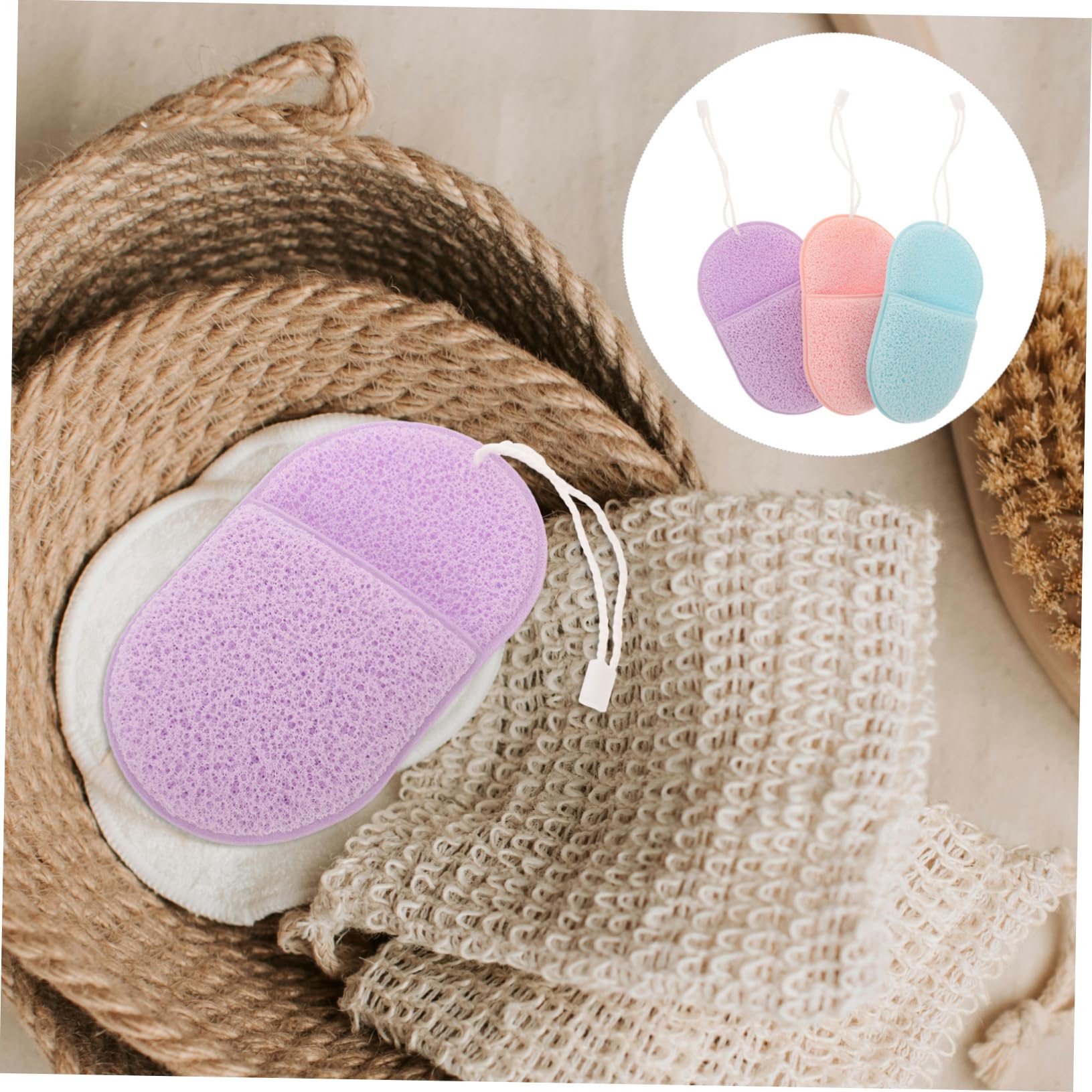 FRCOLOR 15 Piezas Lavado De Cara Almohadillas Exfoliantes Faciales Esponja Herramienta Limpieza