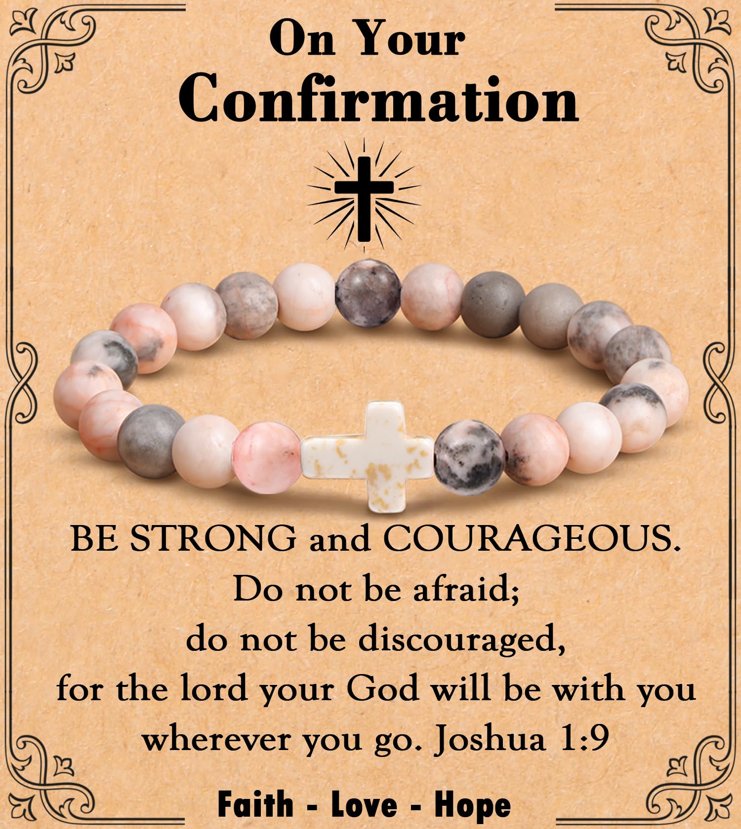 Cross Bracelet for Women Christian Gifts for Daughter Mom Grandma Niece Godmother Religious Baptism Jewelry Birthday Retirement Gifts Beaded Bracelet