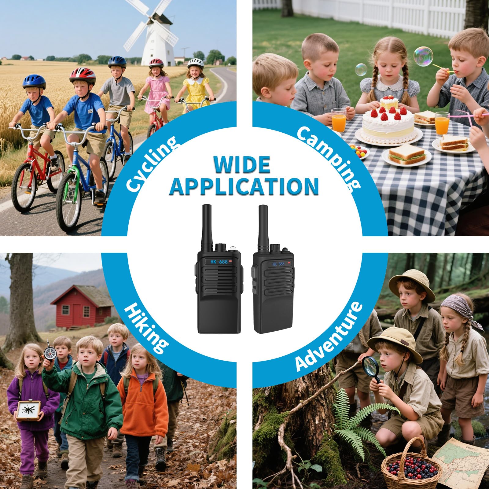 2 walkie talkies para niños recargables de 1.9 mi de mano Walkie Talkies de largo alcance 16 canales de 2 vías de radio de 2 vías, regalos para niñas de 3 a 18 años de edad, para exteriores 5