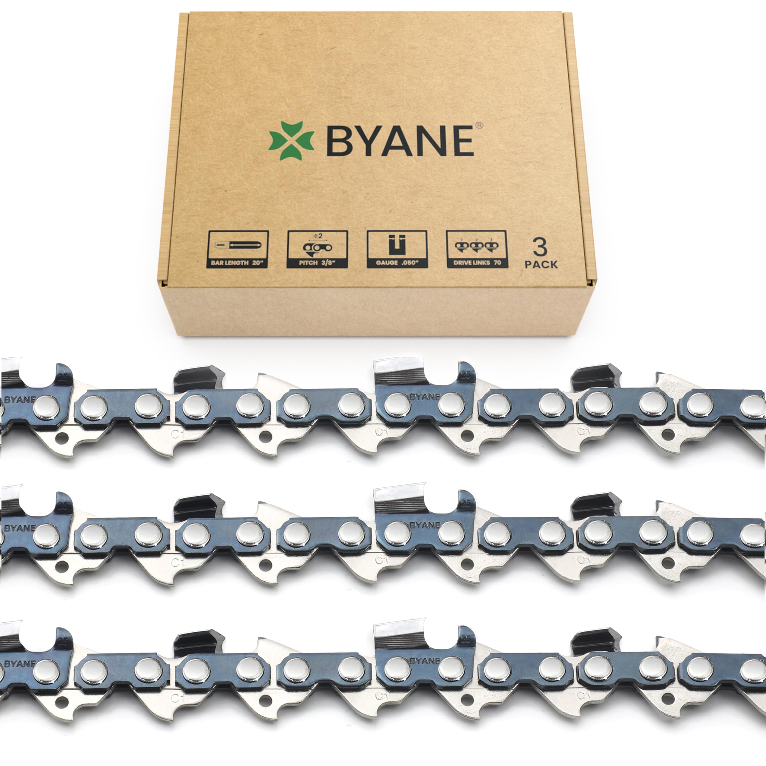 BYANE 3 x 70 DL 20" 3/8" Chainsaw Chain — image 1