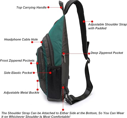 Miniatura 3 de Mochila Nicgid Sling bag crossbody bolsas para tablet ipad al aire libre, senderismo