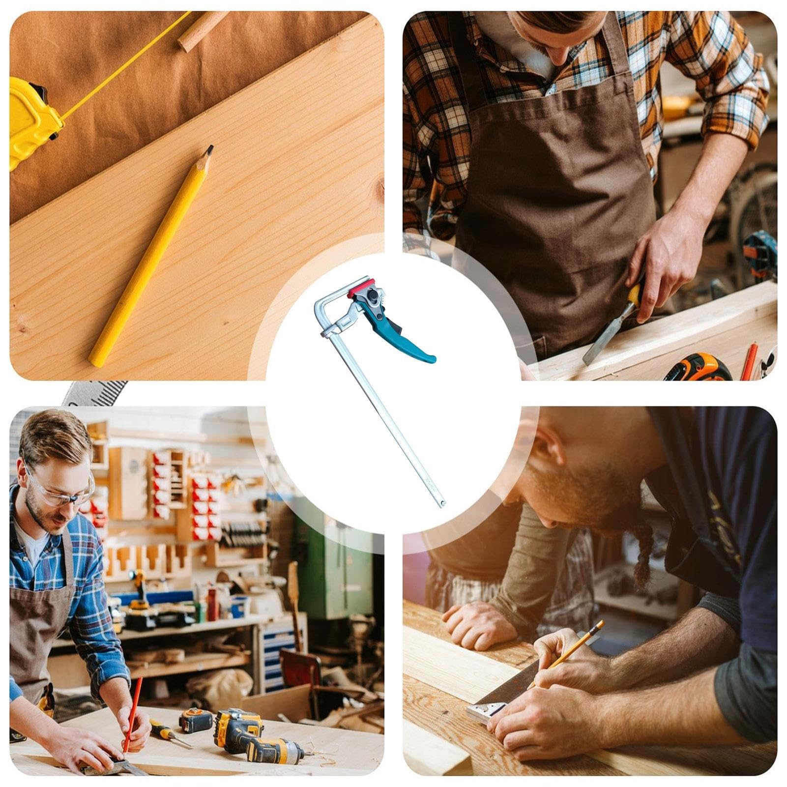 Schnellspann-Spannwerkzeug – Multifunktions-Tischklemmen, Schnellspann-Führungsschienenklemmen | Hochleistungs-Führungsschienen-F-Klemmen für MFT-Schienensägensysteme, Präzisions-F-Klemmen für MFT-Tis