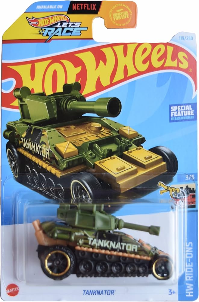Hot Wheels Tankinator 赤/緑 2024 Hot Wheels TANKNATOR ARMY TANK GREEN & RED TANK #119