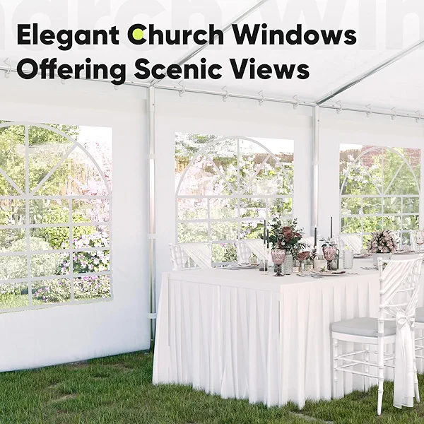 Quictent 20x30 Party Tent Heavy Duty Outdoor Canopy Tent Carport Event Shelter Wedding Tents for Parties with Storage Bags(Church)
