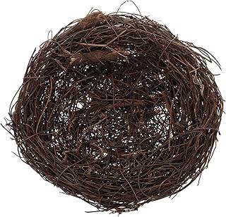 Happyyami rattan bird nest bird nest garden ornaments easter tree decoration table centerpiece bird cages for parakeets bird house bird decor birds nest decoration Gift tree vine household