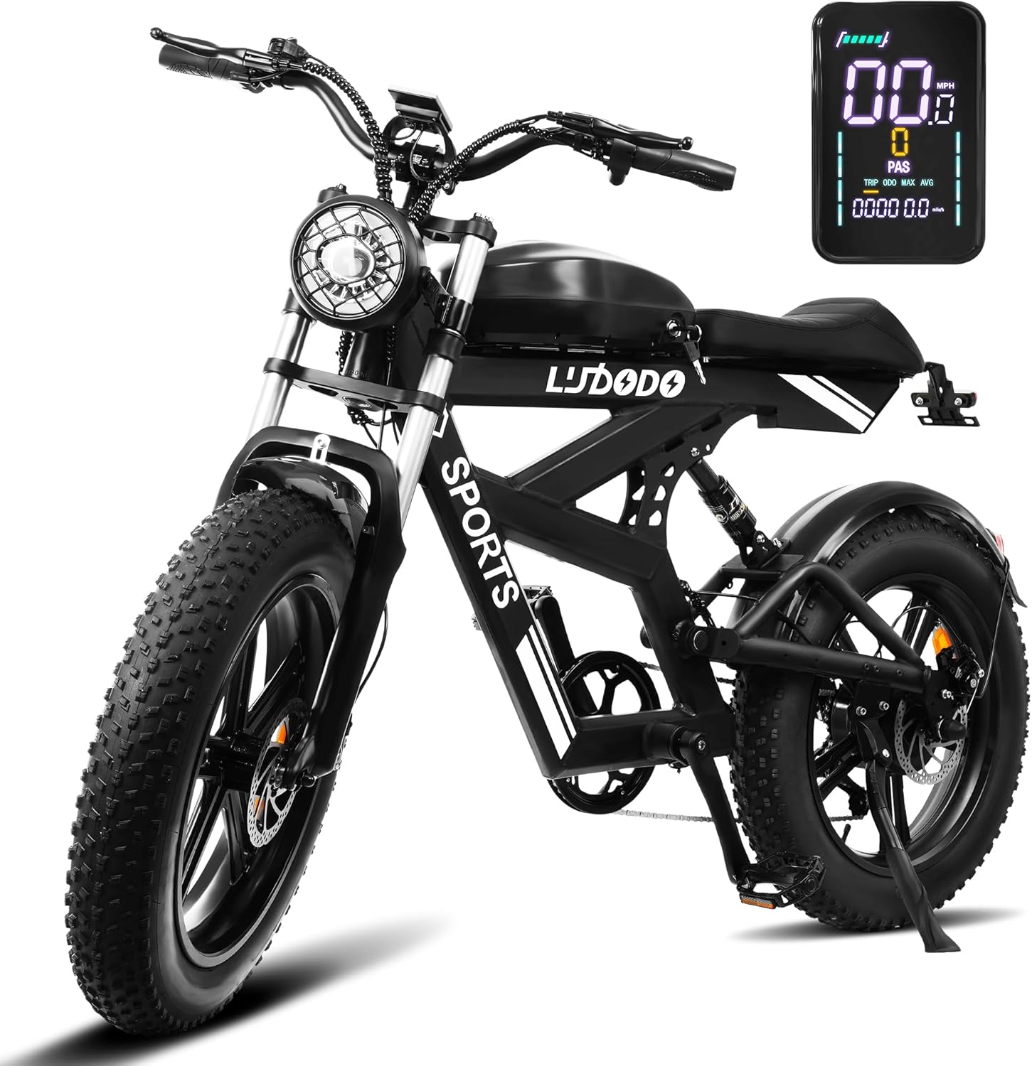 Electric Bike for Adults,1000W Motor Up to 30 MPH and 50-75 Miles Long-Range Electric Bike, 20" Fat Tires Electric Dirt Bike 48V 17.5AH Commuter Electric Bicycle