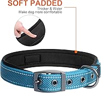 Vista 4 de Fida - Collar para perro resistente, de neopreno ultra cómodo y suave acolchado, de nylon reflectante ajustable con hebilla de metal duradera
