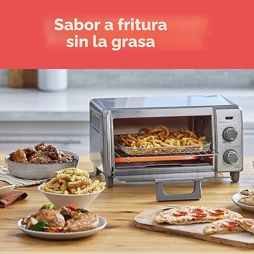 Miniatura 7 de BLACK+DECKER Crisp 'N Bake - Horno tostador de convección para encimera, capacidad media, 4 rebanadas, 5 en 1, se adapta a pizza de 9 pulgadas,