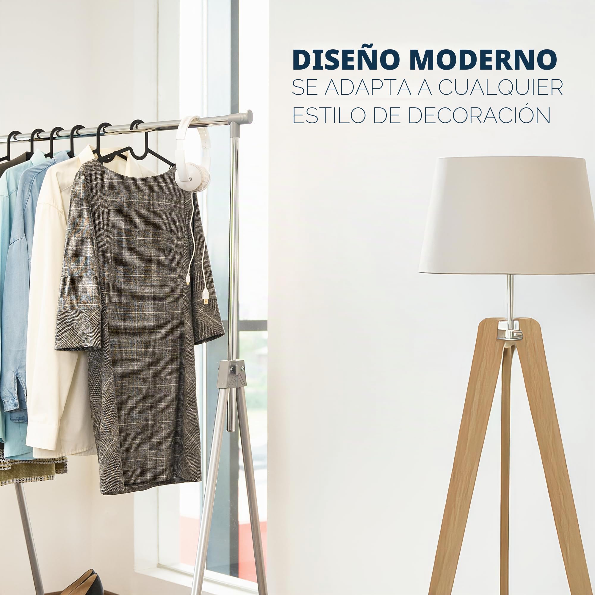 bremermann Perchero plegable, colgador de ropa, perchero, con ruedas (Gris)