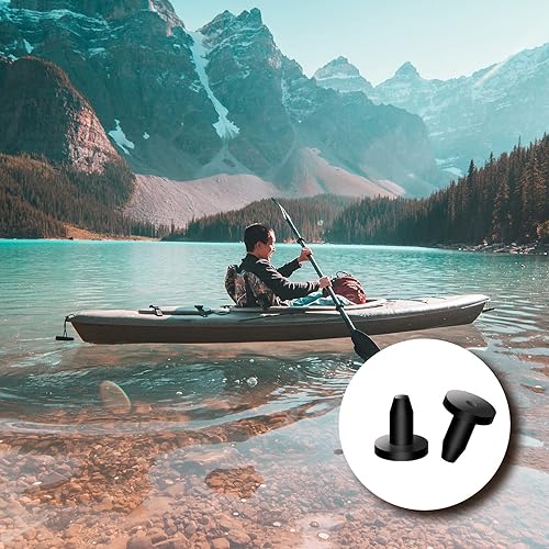 Miniatura 6 de AIEX Tapón de drenaje de kayak, kit de tapones de drenaje de canoa, tapones universales para orificios de drenaje de kayak, tapones de estribo para