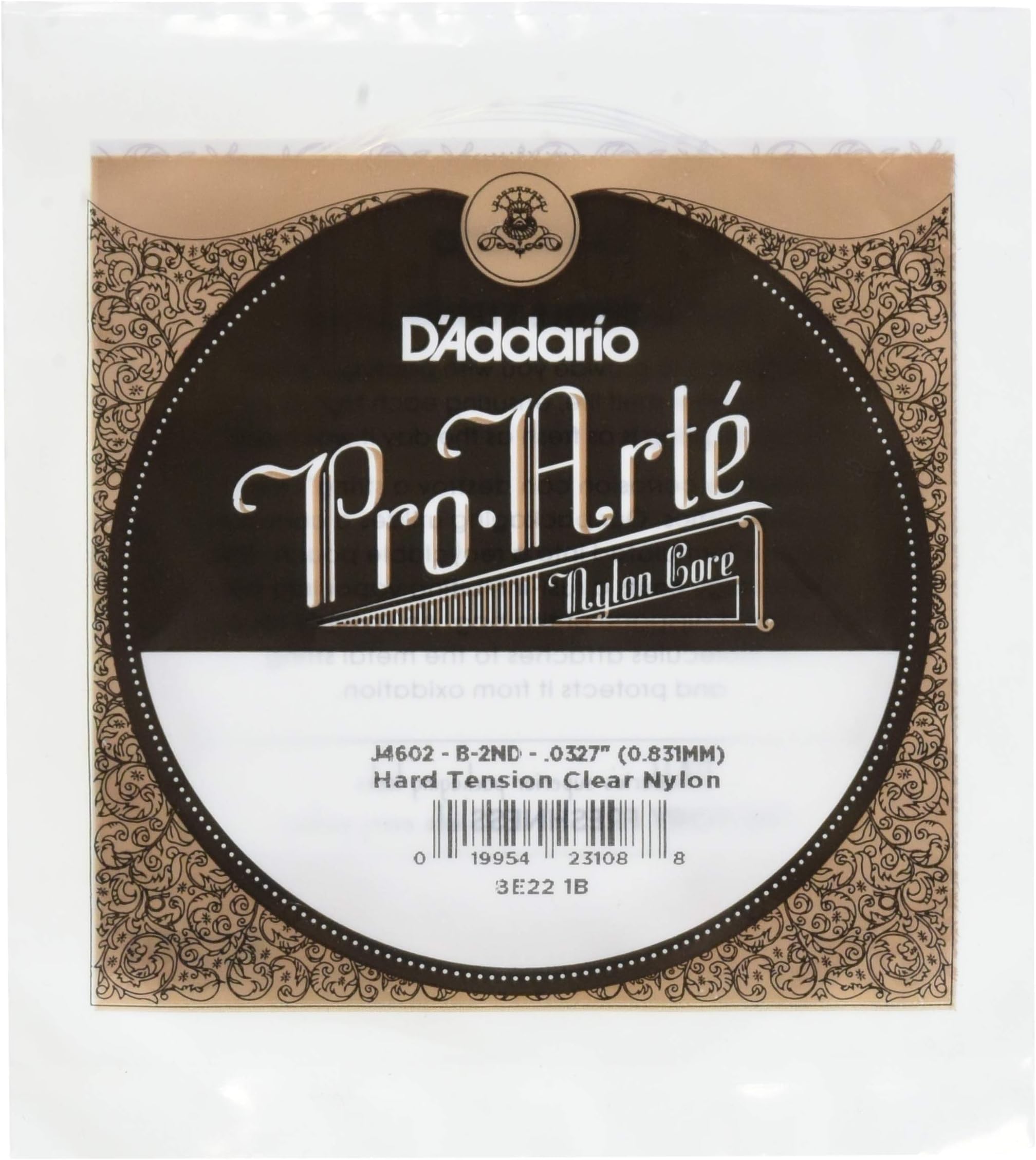 D'Addario J4602 Pro-Arte Nylon Classical Guitar Single String, Hard Tension, Second String