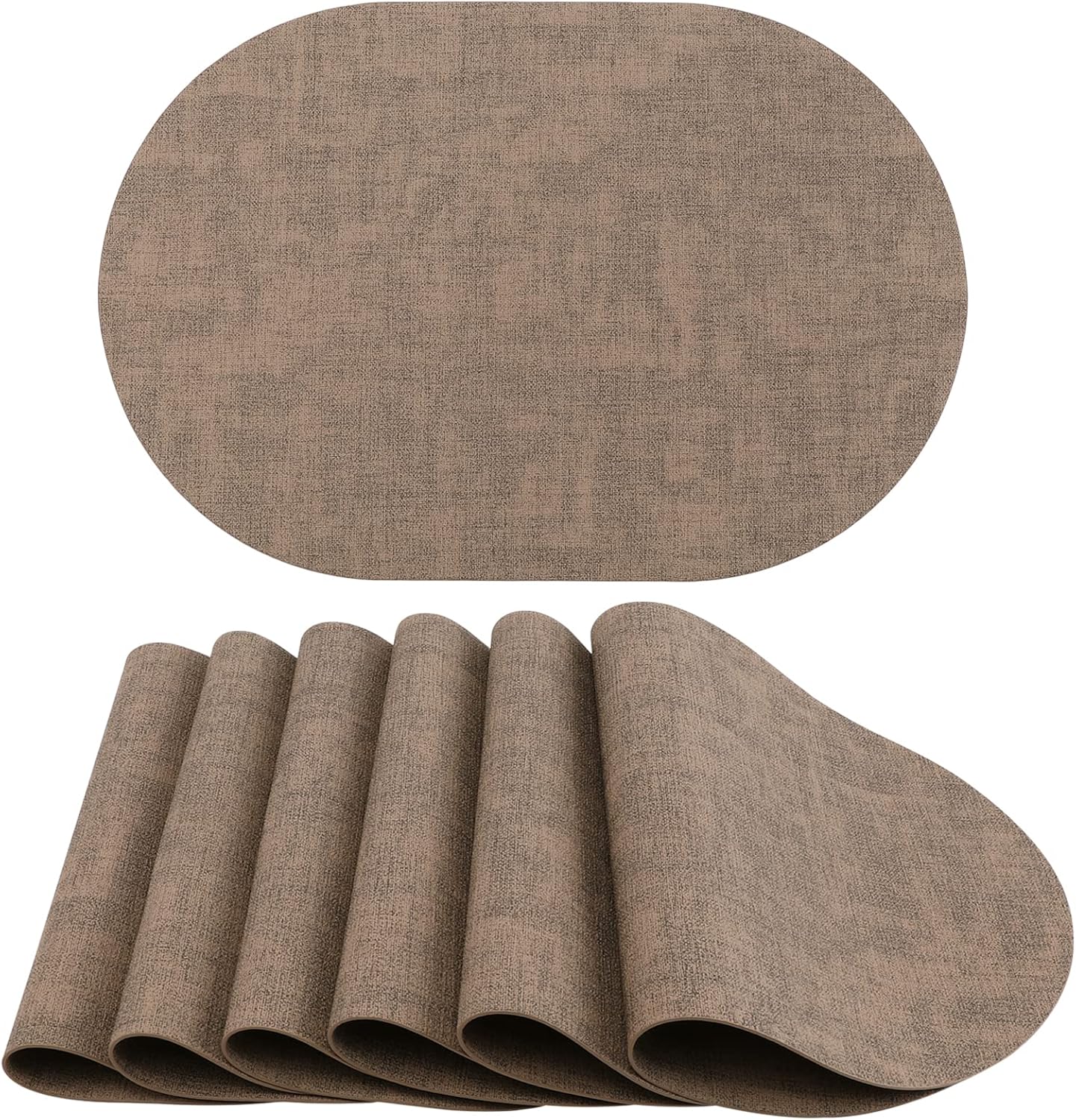 Placemats Set of 6 Indoor Outdoor Place Mats Leather
