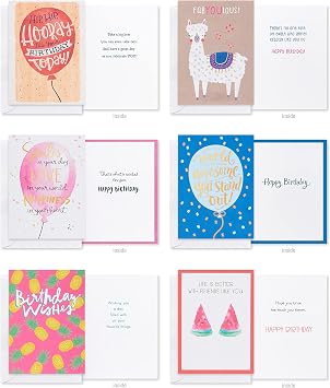 American Greetings 41-Count Birthday Card Pack, Assorted Colorful Designs