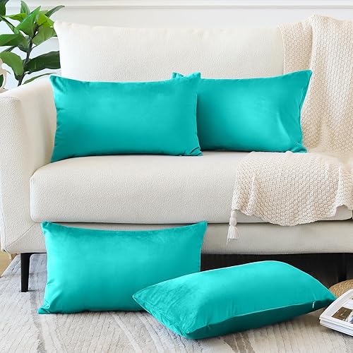 Miniatura 1 de OTOSTAR Juego de 4 fundas de almohada decorativas de terciopelo suave, fundas de cojín de lujo para sofá, automóvil, patio, dormitorio, sala de