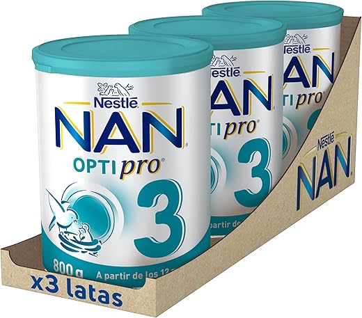 Nestlé NAN OPTIPRO 3 Leche de crecimiento en polvo, 3x800g