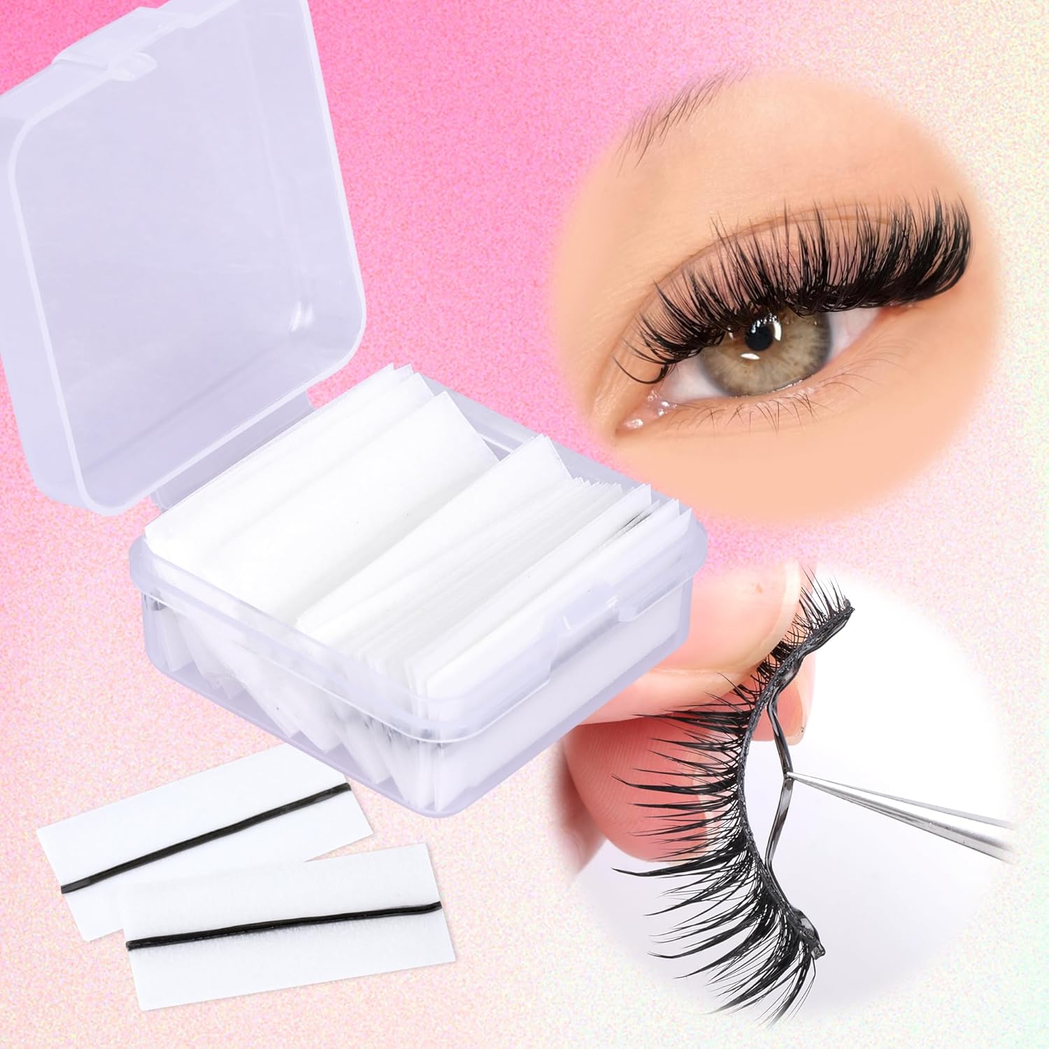 Self Adhesive Lashes Strip Black Cluster Lashes Fluffy Mink