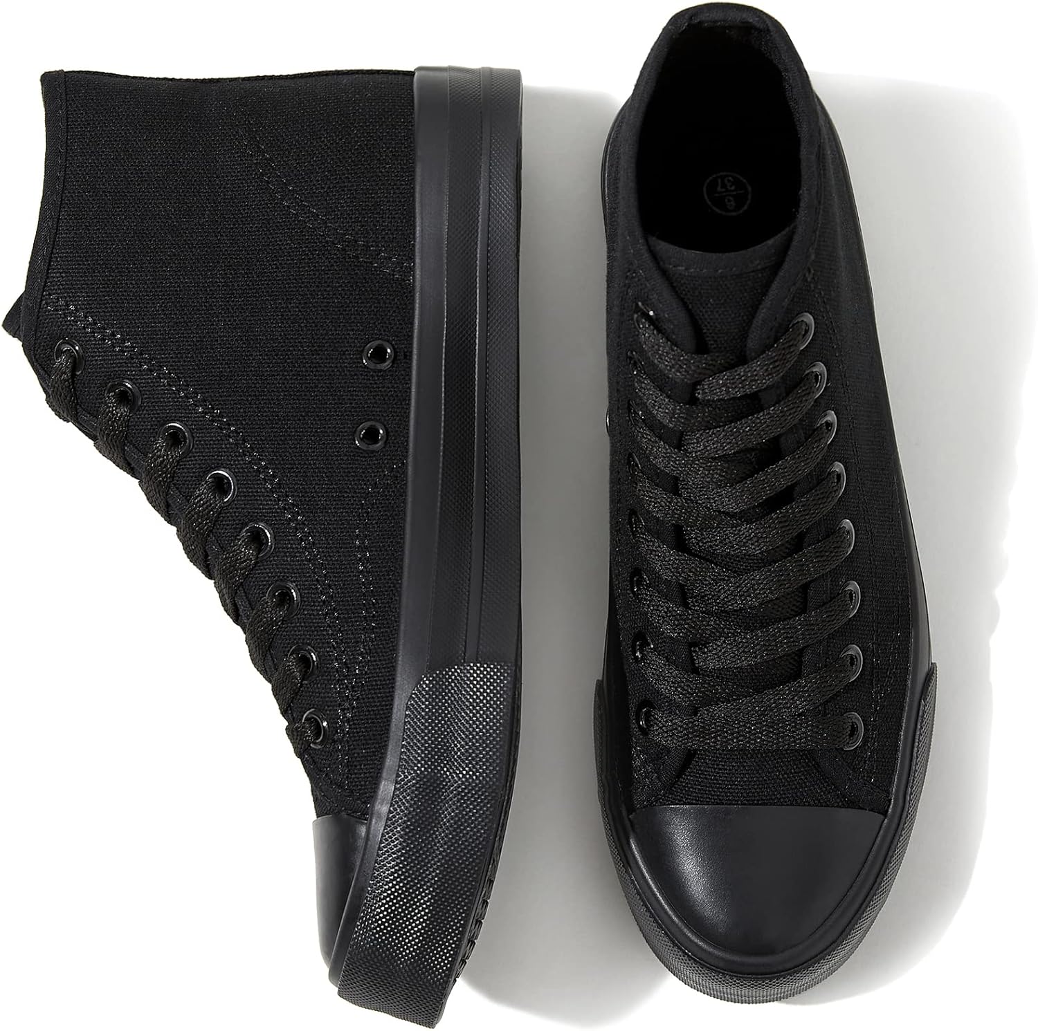 Uoidru Women High Top Sneakers - Casual Canvas Comfort