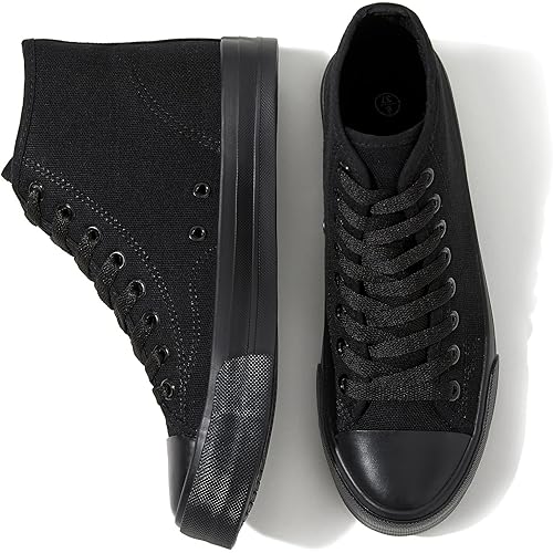 Uoidru High Top Sneakers for Women Canvas Shoes White Canvas High Tops Women Casual Shoes Lace Up Fashion Sneakers