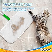 Vista 9 de KEEPOW Paños reutilizables de limpieza en seco/húmedo compatibles con Swiffer Sweeper, almohadillas de microfibra lavables para limpieza de suelos