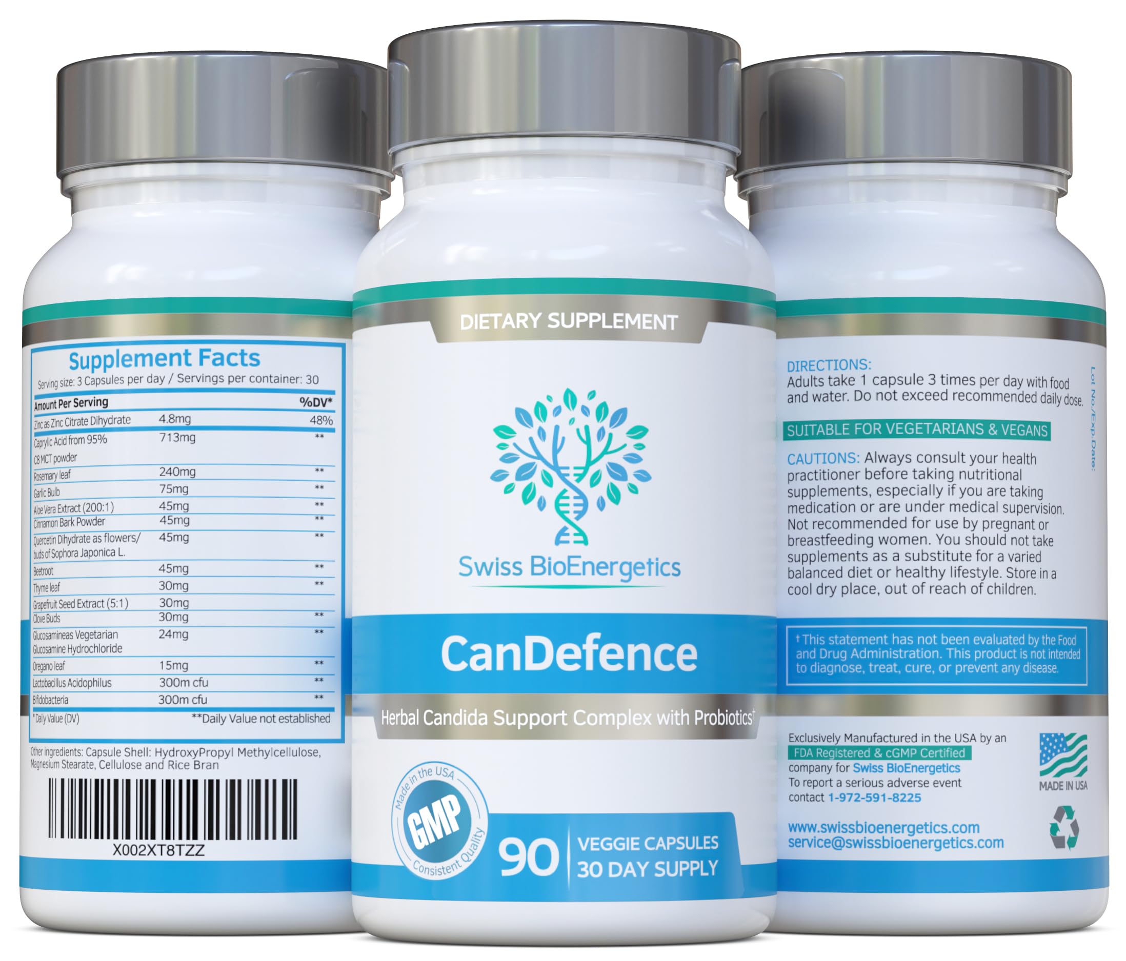 Swiss BioEnergetics CanDefence — Herbal & Probiotic Digestive Support Supplement with Caprylic Acid, Oregano, Garlic, Aloe Vera, Probiotics & Zinc — 90 Vegetarian Capsules, 30 Day Supply — Amazon image 4