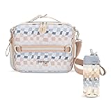Kids Prints Lunch Bag Set With Water Bottle (Checker Gradient)