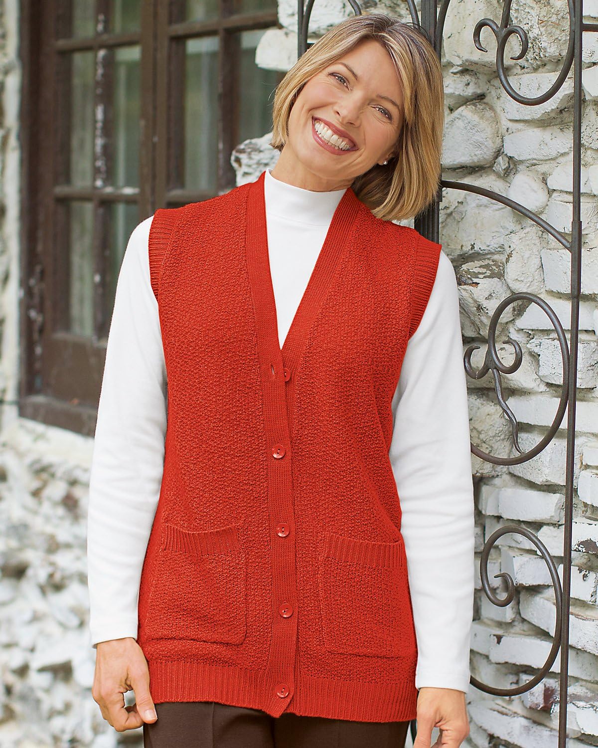 National Women's Scramble Stitch Sweater Vest