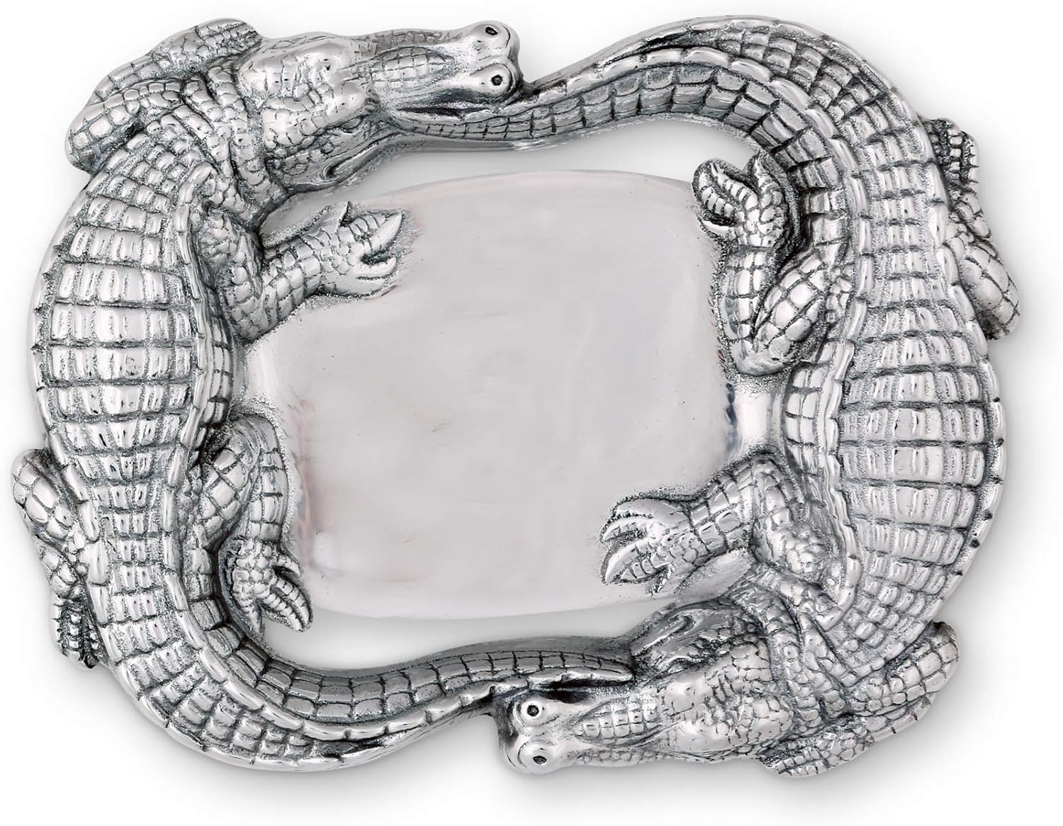 Oval Metallic Aluminum Alligator Catchall Tray