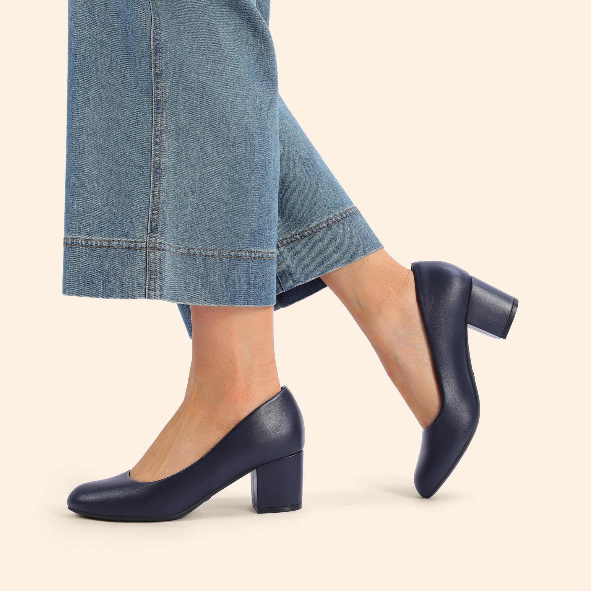 DREAM PAIRS Scarpe da Sera con Tacco Basso e Blocco da Donna Comode e Classiche con Tacco Alto