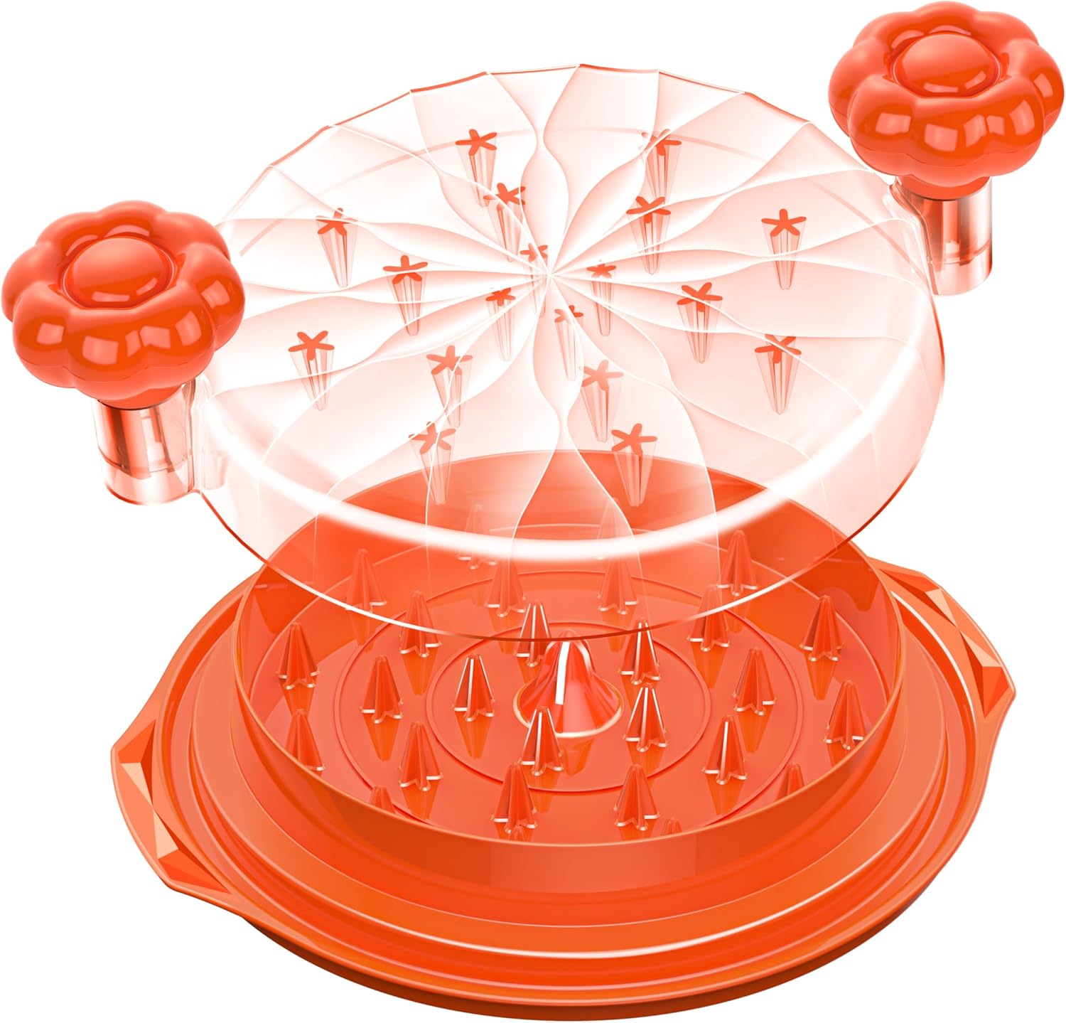 Chicken Shredder Tool Twist Large - 10'' Pro Meat Shredders for Chicken Breast with Brush,Kitchen Grinder Shredder Machine,Ergonomic Handle,Strong Anti-slip Strip,Meat&Vegetables,BPA Free Orange Large