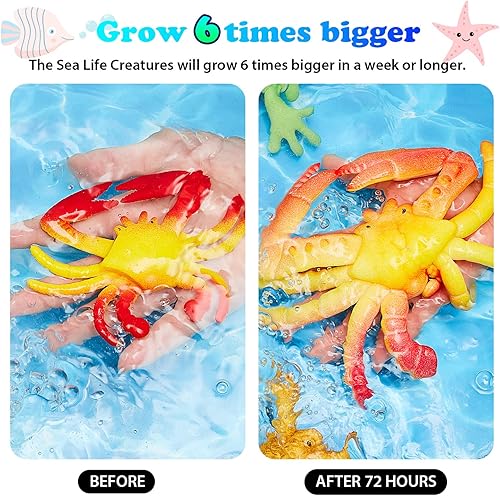Miniatura 10 de Outus Juego de 8 criaturas de animales en crecimiento expandibles, gigantes para cultivar animales de agua para crecer en agua, suministros para