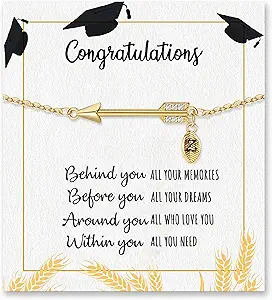 Graduation Gifts for Her 2025, 2025 Graduation Gifts High School College Graduation Gifts for Teen Girls 5th 8th Grade Masters Degree Grads Initial Bracelets for Women Letter A-Z Charm Bracelet Daughter Niece Granddaughter Girlfriend Jewelry