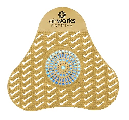 Miniatura 3 de AirWorks AWSP007 Premier - Pantalla para orinal con bloque, mango, naranja claro, 5 pulgadas de alto x 4 pulgadas de largo (paquete de 12)