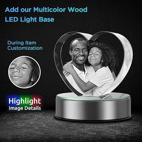 Miniatura 4 de Cristal fotográfico 3D, imagen 3D personalizada en cristal, regalo de foto personalizado, gran regalo conmemorativo, cumpleaños, aniversario, regalo