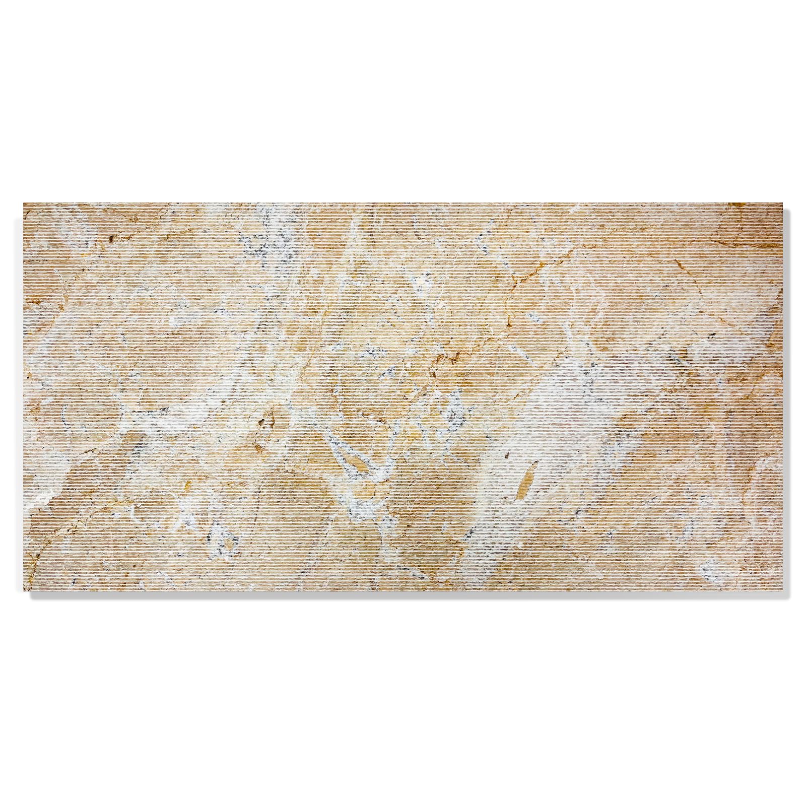12 * 24 Gold Yellow Beige Natural Marble, for Wall, FS Textured Finished, 3D Fluted Marble, Natural Stone