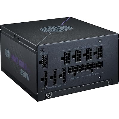 Cooler Master MWE Gold 850 V3 Fully Modular Power Supply – 850W 80+ Gold Certified PSU, Cybenetics Platinum, 90° 12V-2x6 PCIe 5.1, ATX 3.1 Support, Low Noise Zero-RPM Mode, 10-Year Warranty
