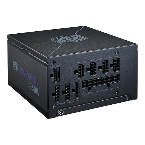 Cooler Master MWE Gold 850 V3 Full Modular PSU, 850W, 80+ Gold, ATX 3.1 | 90° | PCIe 5.1, Designed Ready Nvidia RTX 5080 | AMD RX 9070 XT, Zero-RPM Mode, Hexagonal Fan Cover, 10-Year - Gold 850 V3
