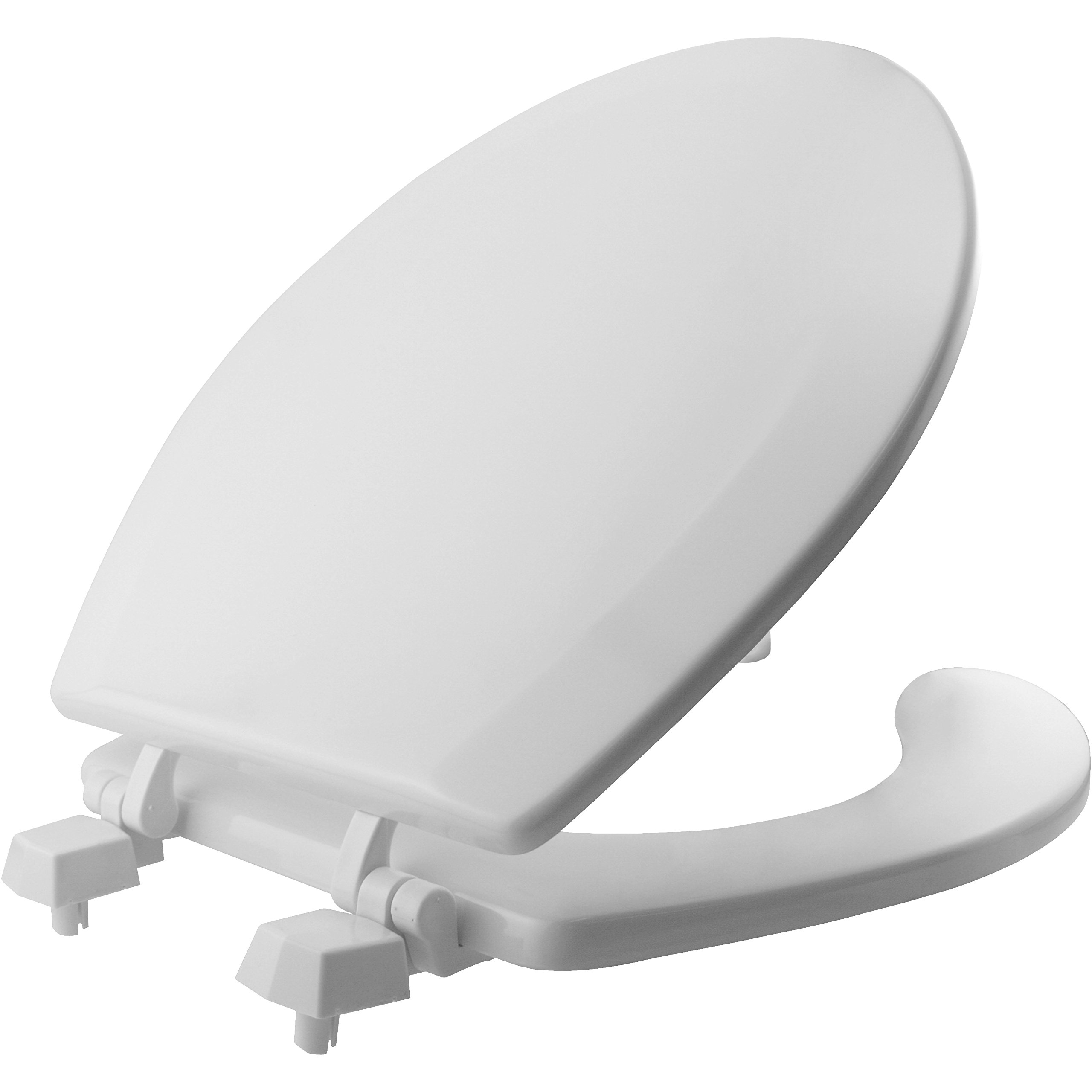 Mayfair 440EC 000 Open Front Molded Wood Toilet Seat with Dial-On Hinges, Round, White