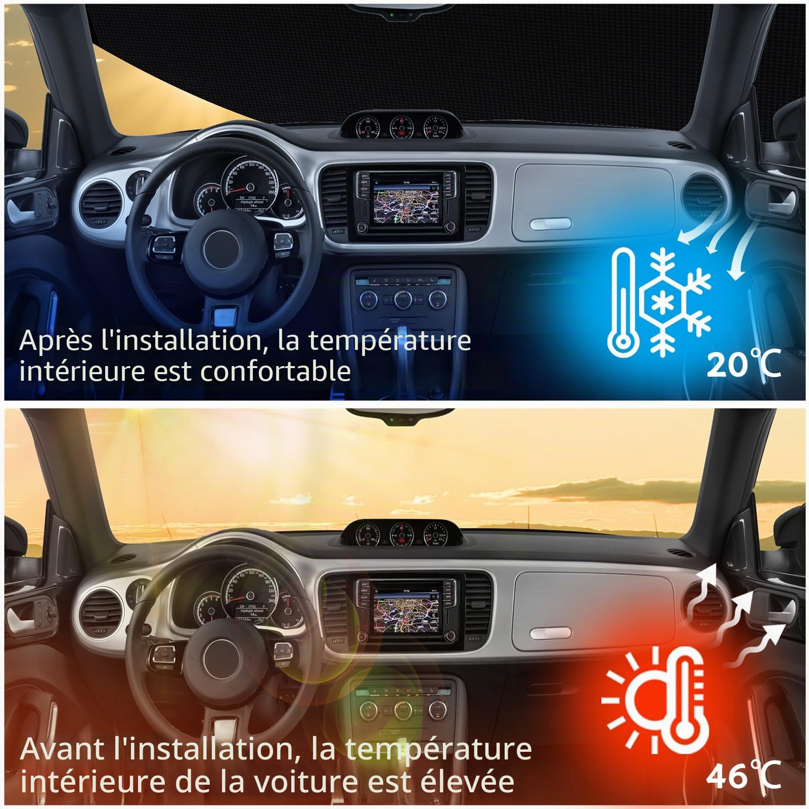 Bâche Voiture Extérieur pour VW ID.4 2021-2025, Housse Protection Voiture 100% Étanche Respirante Anti UV Soleil Protection Contre la grêle avec Zip et Doublure en Coton