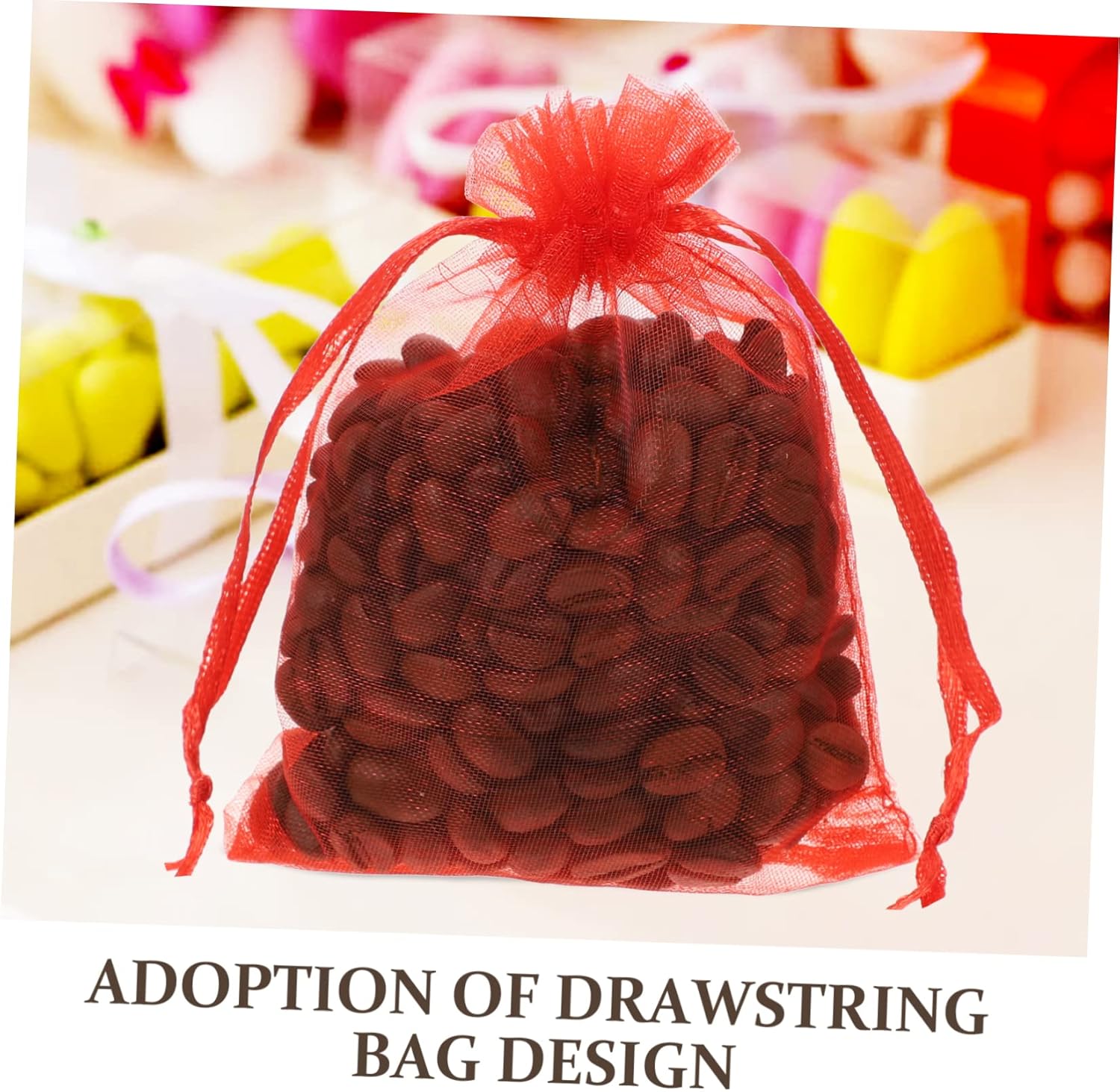 FRCOLOR 400pcs Organza Drawstring Bags Mesh Pouches for Candies Jewelry and Wrapping Lightweight and Convenient Festival Favor Bags