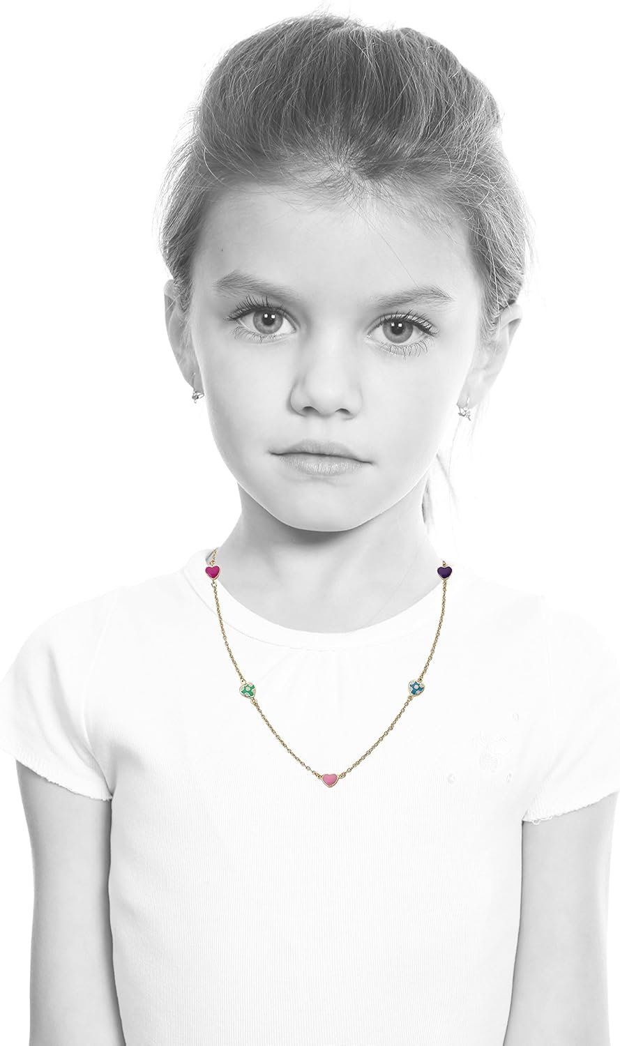 I LOVE My Jewels 14k Gold-Plated Adorable Heart Chain Necklace/ 14'/2".