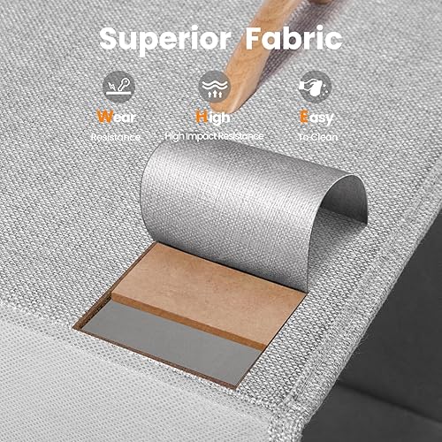 Miniatura 7 de ROMOON Mesita de noche con 3 cajones de tela muebles de noche mesa de acento ligera unidad de cajón de almacenamiento con contenedores de tela